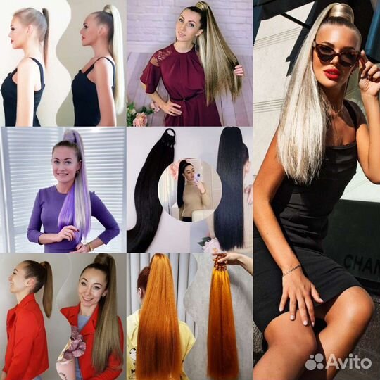 Хвосты, косы, розы из канекалона. Причёски