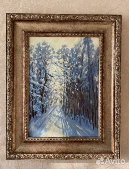 Картина маслом на холсте. Зима