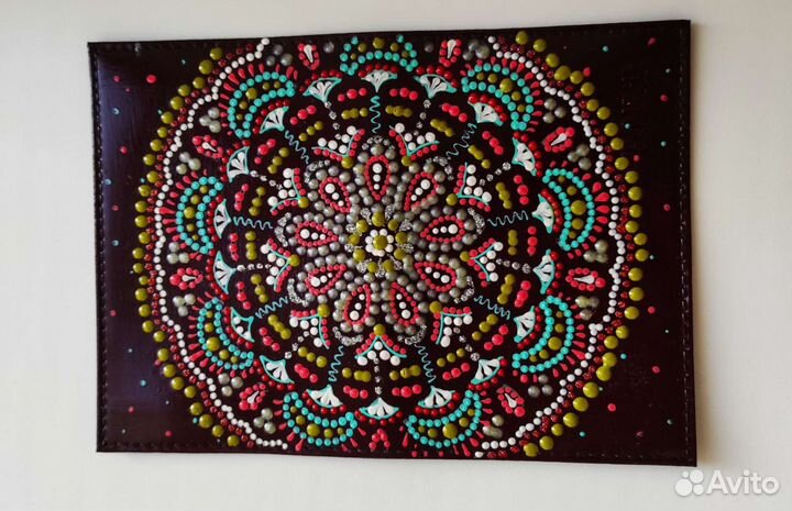 Обложка на паспорт натуральная кожа ручная роспись