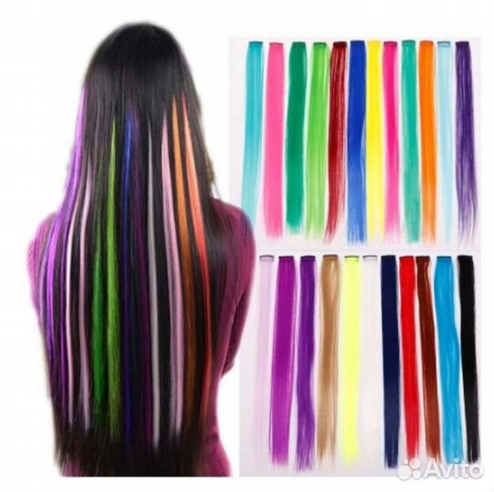 Прядки для волос, с креплением на заколках