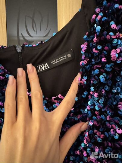 Платье zara s с пайетками