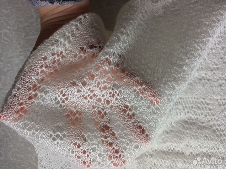 Оренбургский пуховый платок новый пух68вискоза32