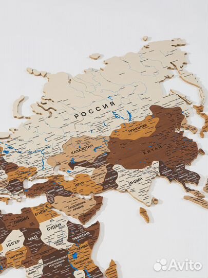 Деревянная карта мира на стену ga-den