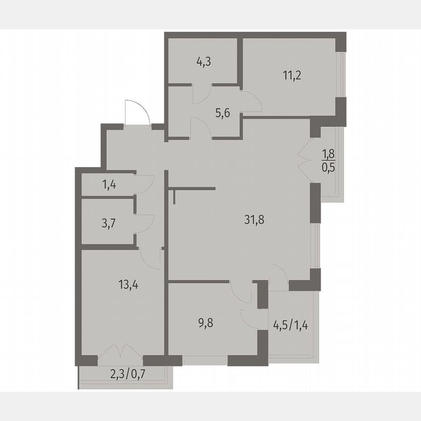 3-к. квартира, 90,8 м², 12/12 эт.