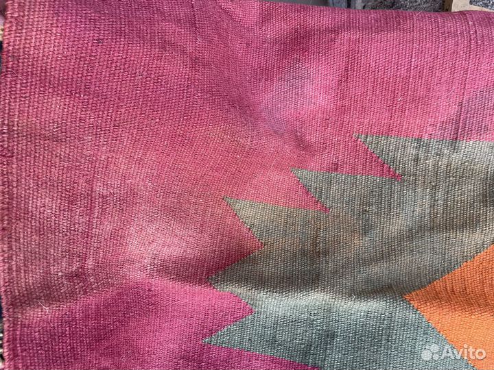 Тканный ковер палас СССР шерсть ретро