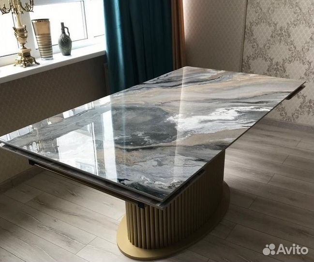 Стол кухонный раскладной из керамогранита