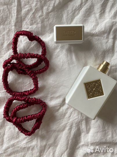 Резинка для волос из шелка XS бордовая