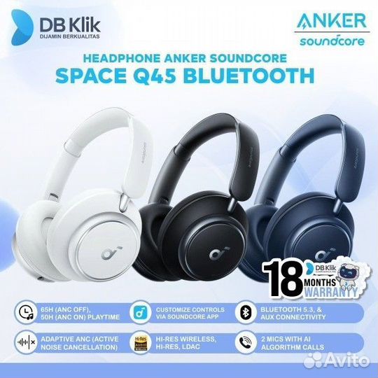 Anker soundcore Space Q45 Чёрный/Синий/Белый-Новые