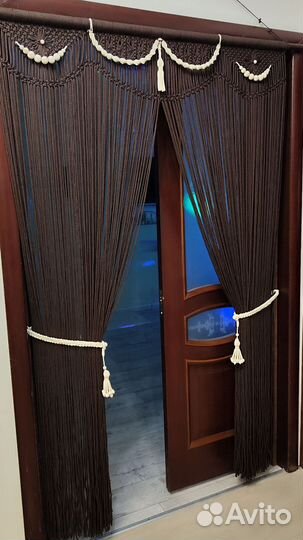 Новая Штора макраме, цвет шоколад