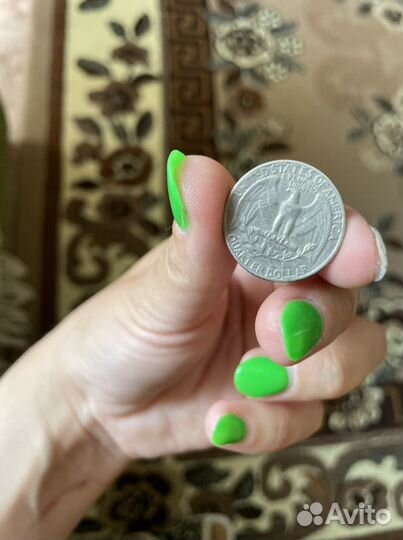 Монета quarter dollar Liberty 1967 год