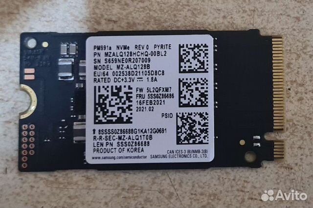 Новый SSD samsung M.2 2242 256 Gb nvme