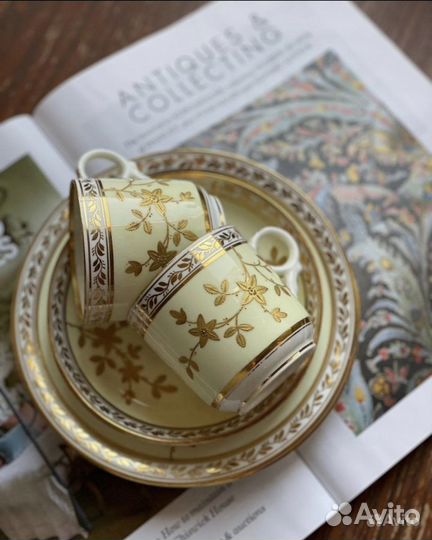 Антикварные кофейные пары и трио