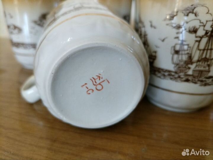 Набор для напитков СССР (кувшин, бокалы и поднос)