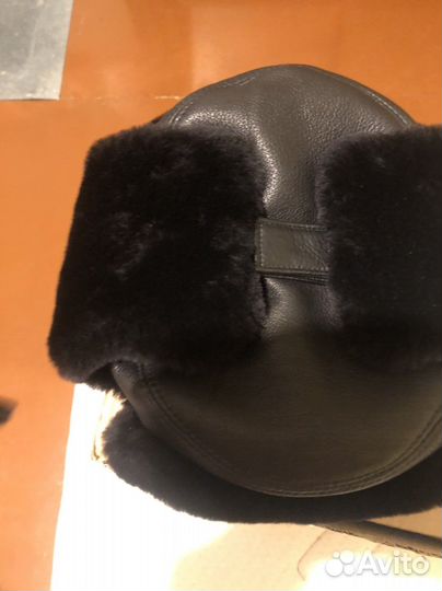 Шапка ушанка мужская нат.кожа, мутон, новая