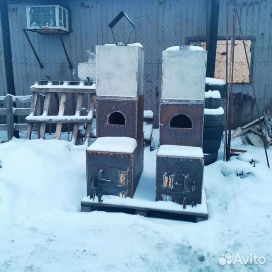 Печь для бани с баком из нержавейки