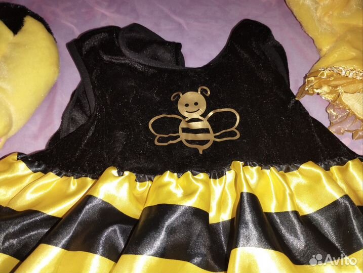 Костюм пчелы + платье 122-128