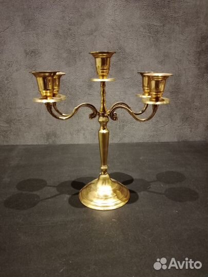 Подсвечник на 5 свечей, латунь