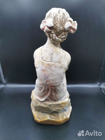 Статуэтка Скульптура Девочка с книгой Гипс СССР