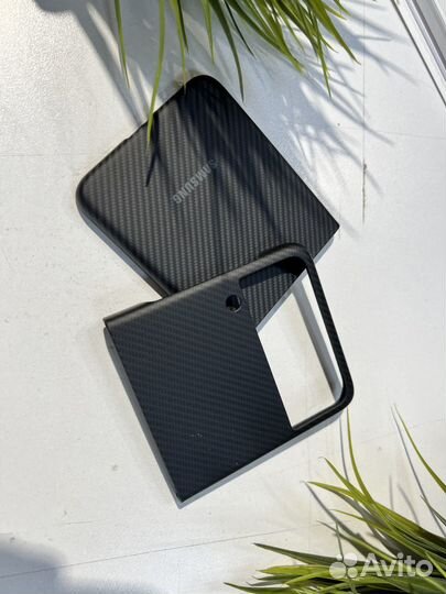 Чехол оригинал Samsung Z Flip 3 карбоновый