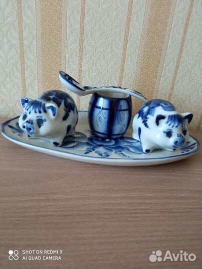 Набор для специй, фарфор, гжель