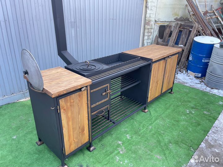 Мангал 6 мм № 0234/66 c печь 6мм под казан