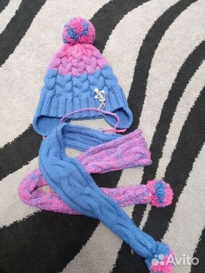 Комплект шапка и шарф для девочки