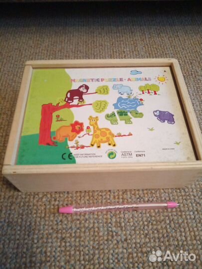 Деревянные игрушки пазл на магнитах