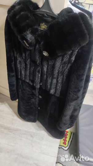 Шуба мутоновая с норкой