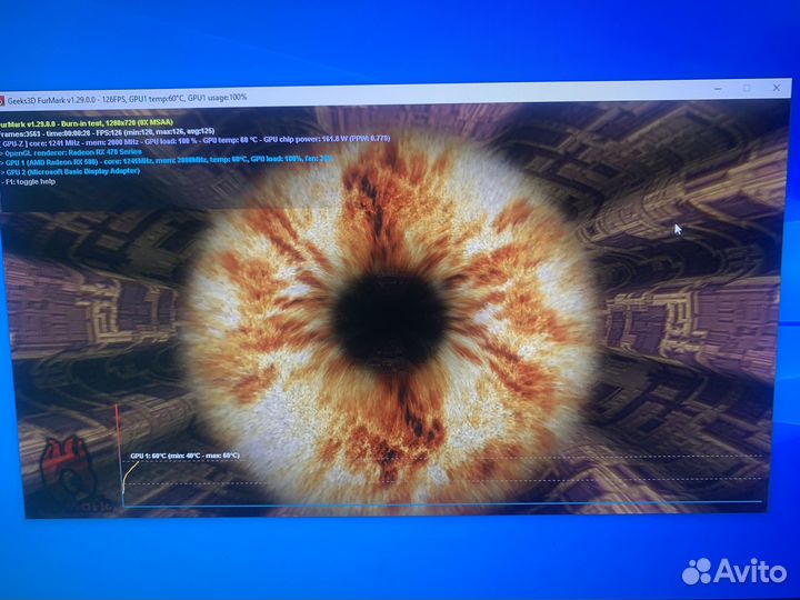 Видеокарта RX580 2048sp 8gb only DVI gaming