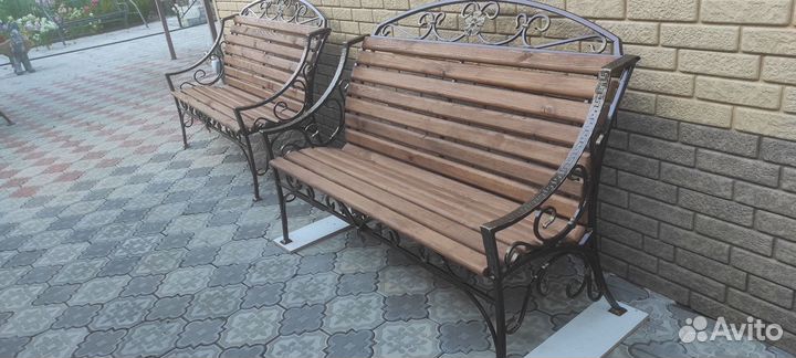 Лавка садовая кованная