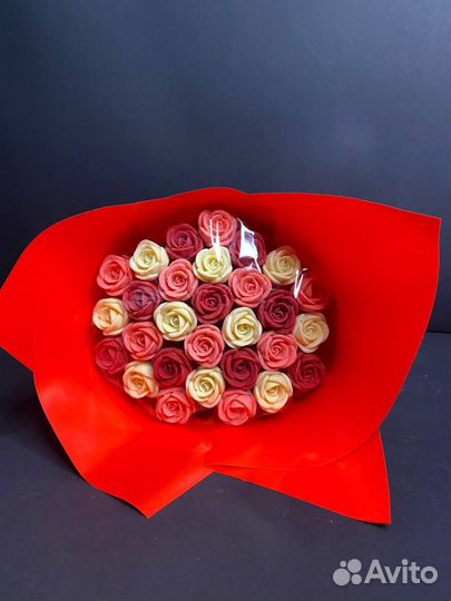 Букет - 29 Роз из Белого Шоколада