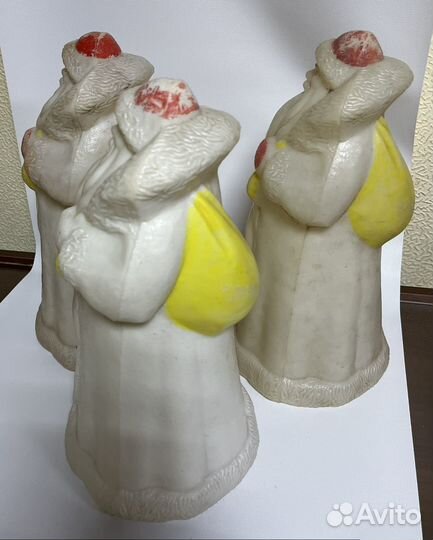 Дед мороз 3 шт. Пластмасса СССР