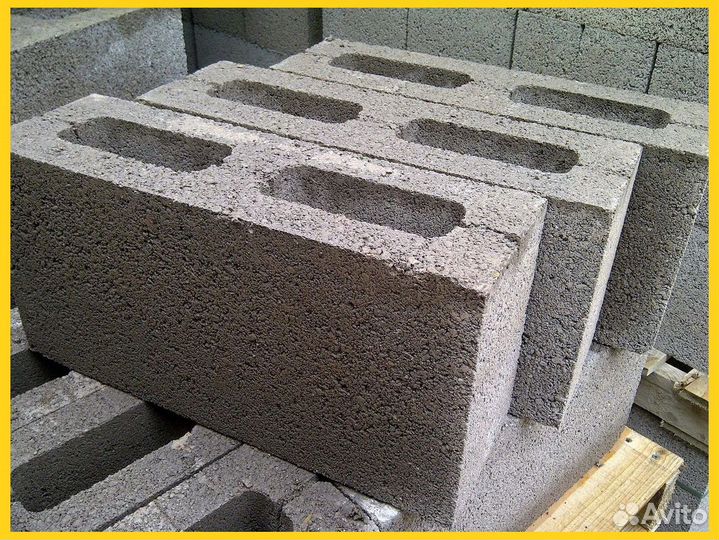 Керамзитобетонный блок полнотелый