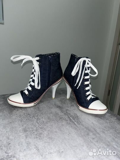 Ботильоны кеды на каблуке