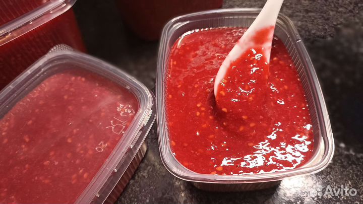 Малина перетертая с сахаром
