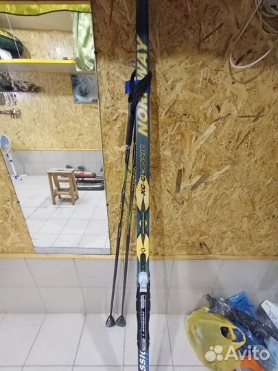 Беговые лыжи с палками подростковые 185 см