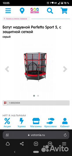 Детский батут с сеткой