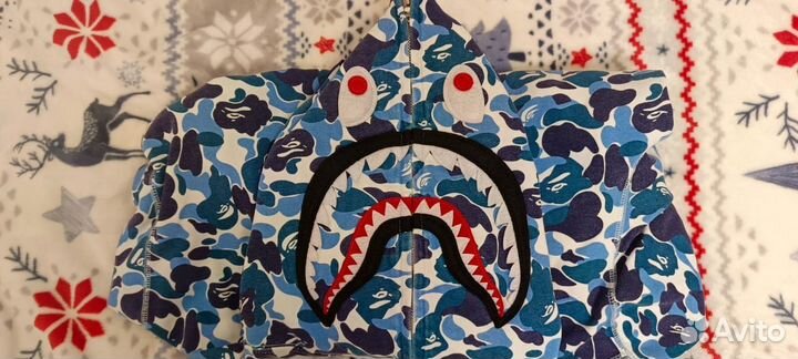 Bape Shark zip hoodie Blue