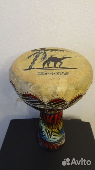 Барабан большой дарбука глиняный Тунис высота 33см