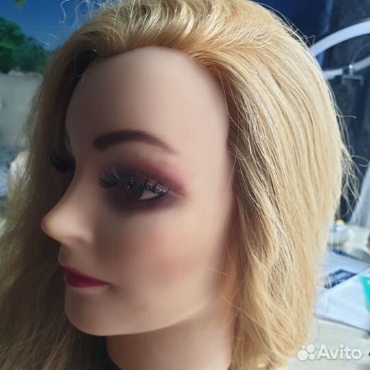 Голова манекен с натуральными волосами