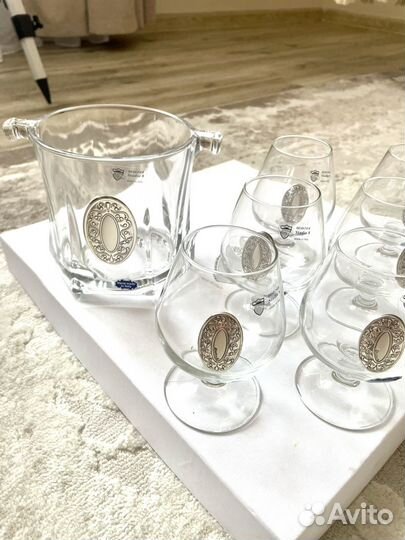 Набор бокалов серебро Италия