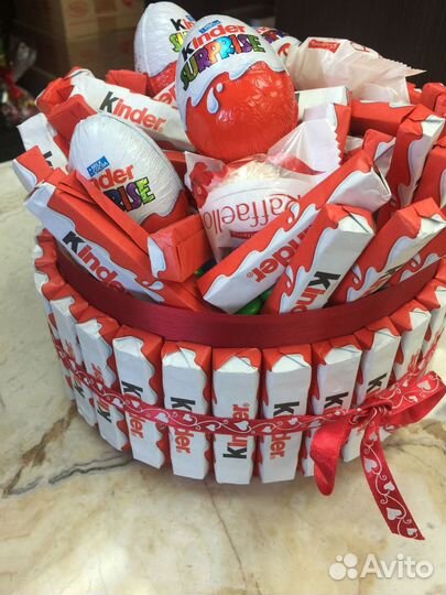 Сладкие букеты из конфет, киндер