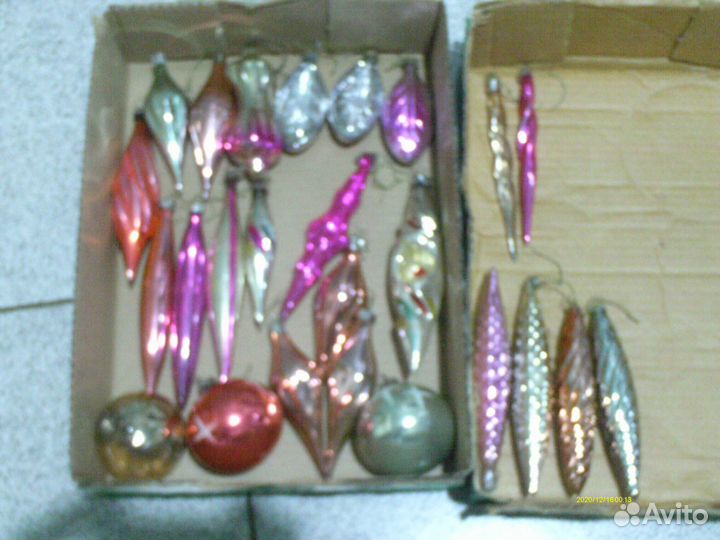 Новогодние ёлочные стекл. украшения СССР 46+50 шт