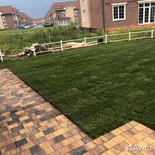 Газон посевной, укладка рулонного газона под ключ