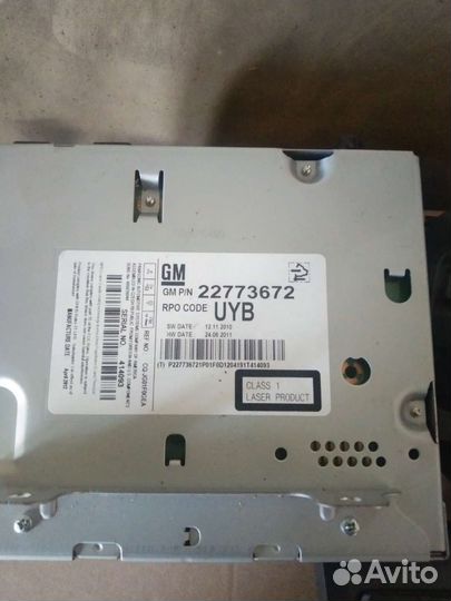 Магнитола chevrolet круз родная