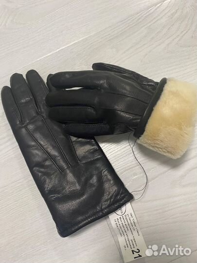 Перчатки мужские кожаные на меху