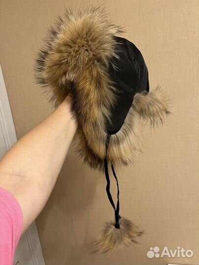 Шапка -ушанка с натуральным мехом