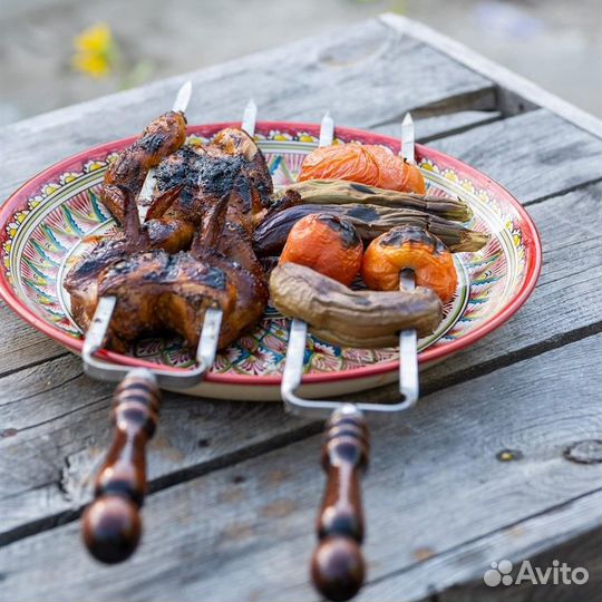 Шампур двойной вилка 450х12х3мм