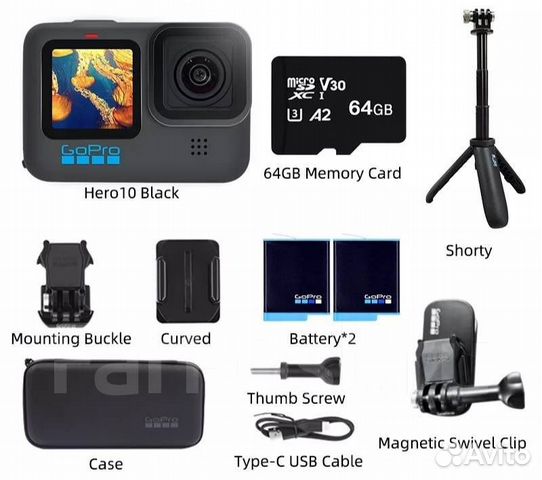 Экшн-камера GoPro Hero 10 Bundle (Black)