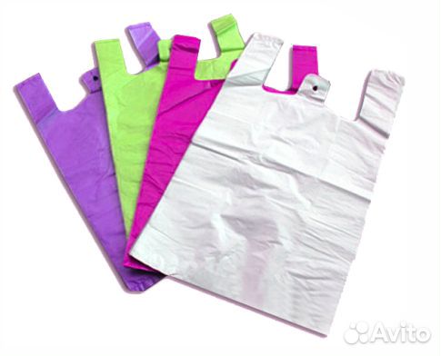 Пакет-майка с двумя ручками, размер 24+12х44см